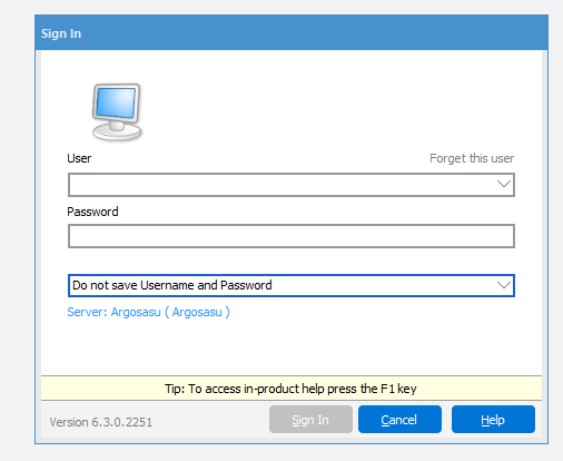 Application Login Window