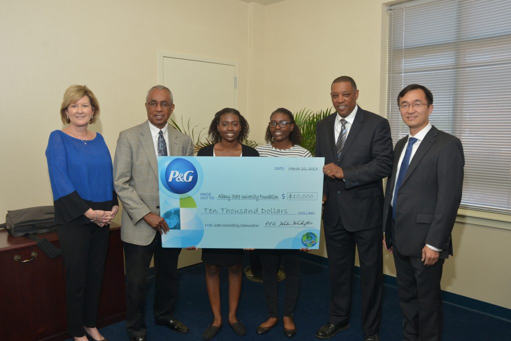 Albany State University, Procter & Gamble partner to promote environmental sustainability P&G donates $10,000 toward ASU’s Global Sustainability Communication project