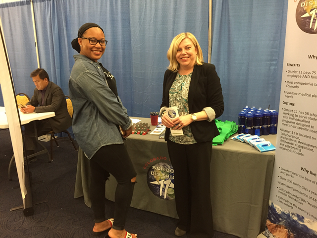 Student and Guest at Career Fair